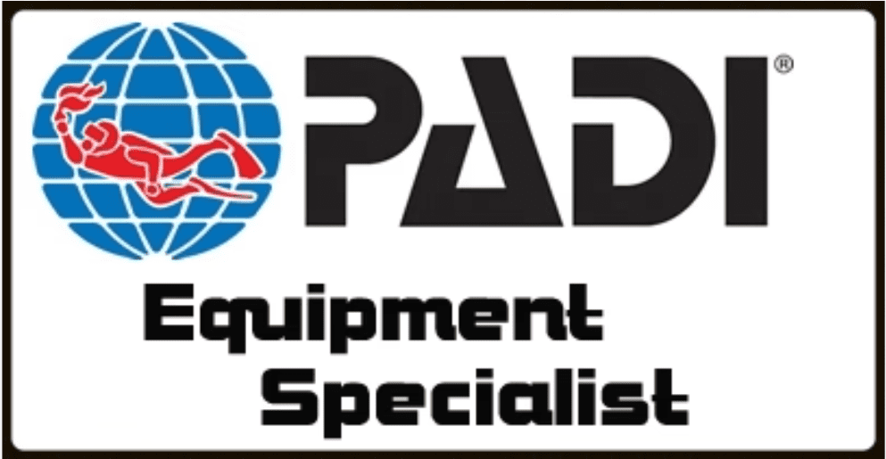 A logo of padi equipment specialists