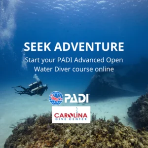 A poster advertising the padi advanced open water course.